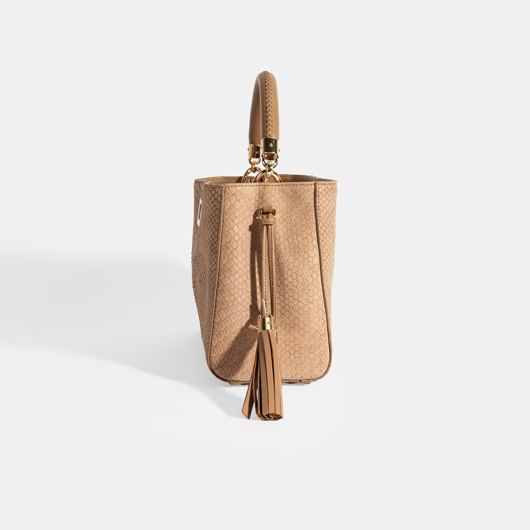 Kadın Taba Püskül Aksesuarlı Deri El Çantası