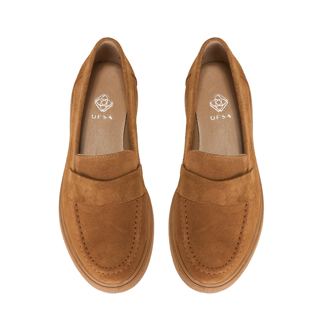 Kadın Taba Süet Deri Loafer