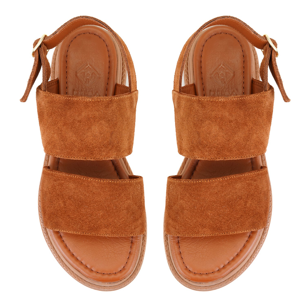 Kadın Taba Süet Deri Sandalet