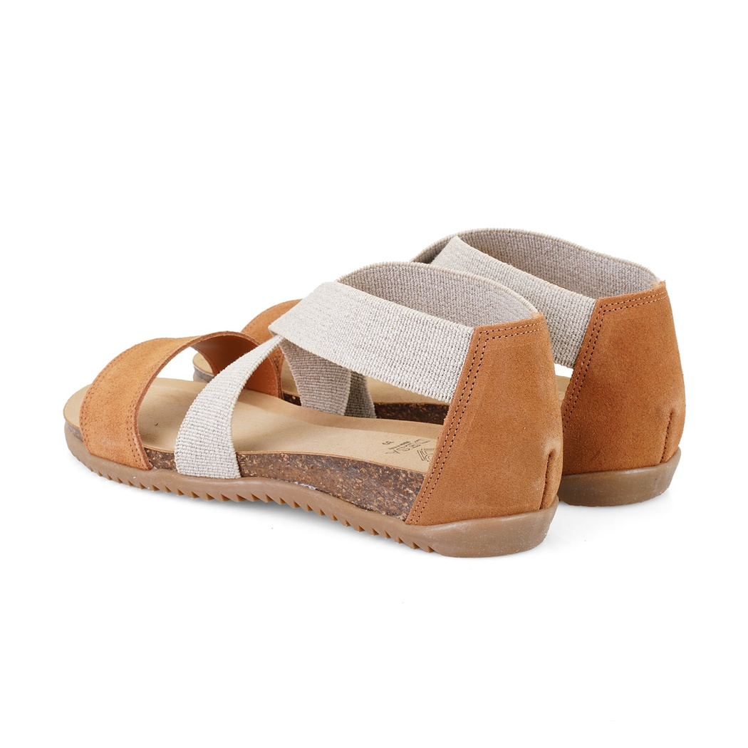 Kadın Taba Süet Deri Sandalet