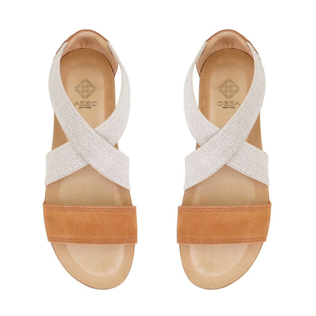 Kadın Taba Süet Deri Sandalet