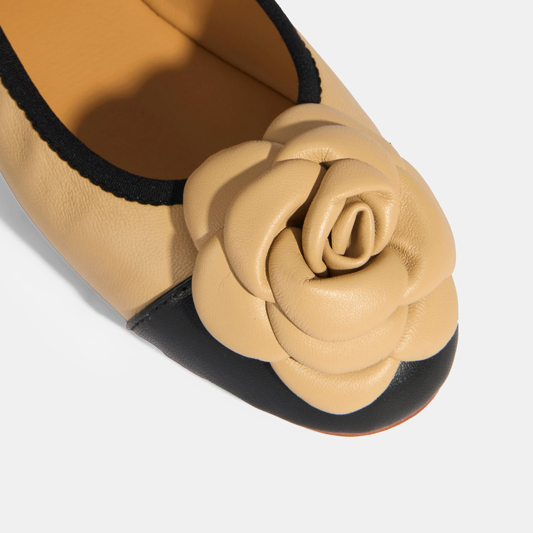 Kadın Ten Aksesuar Detaylı Deri Babet 