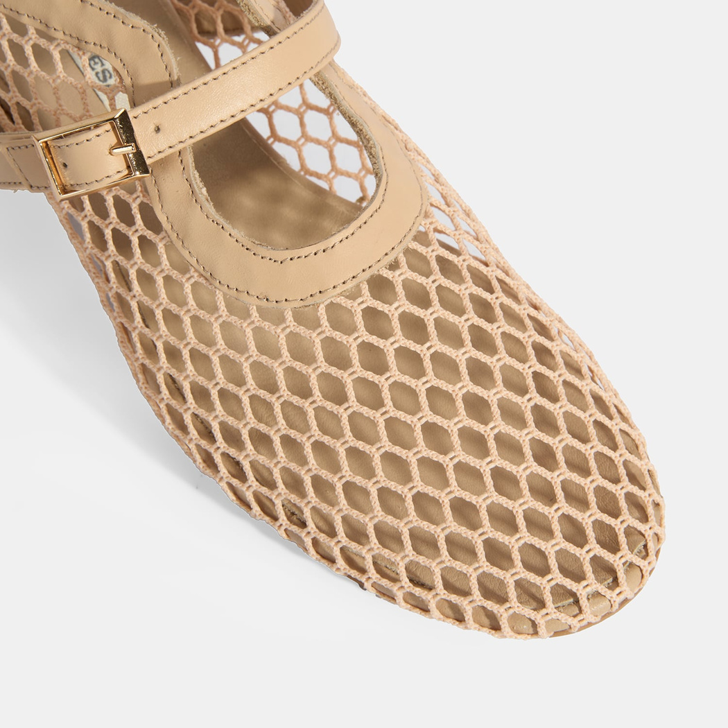 Kadın Ten Ayarlanabilir Metal Tokalı File Babet