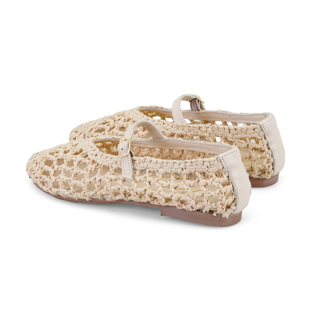 Kadın Ten Ayarlanabilir Tokalı Hasır Babet