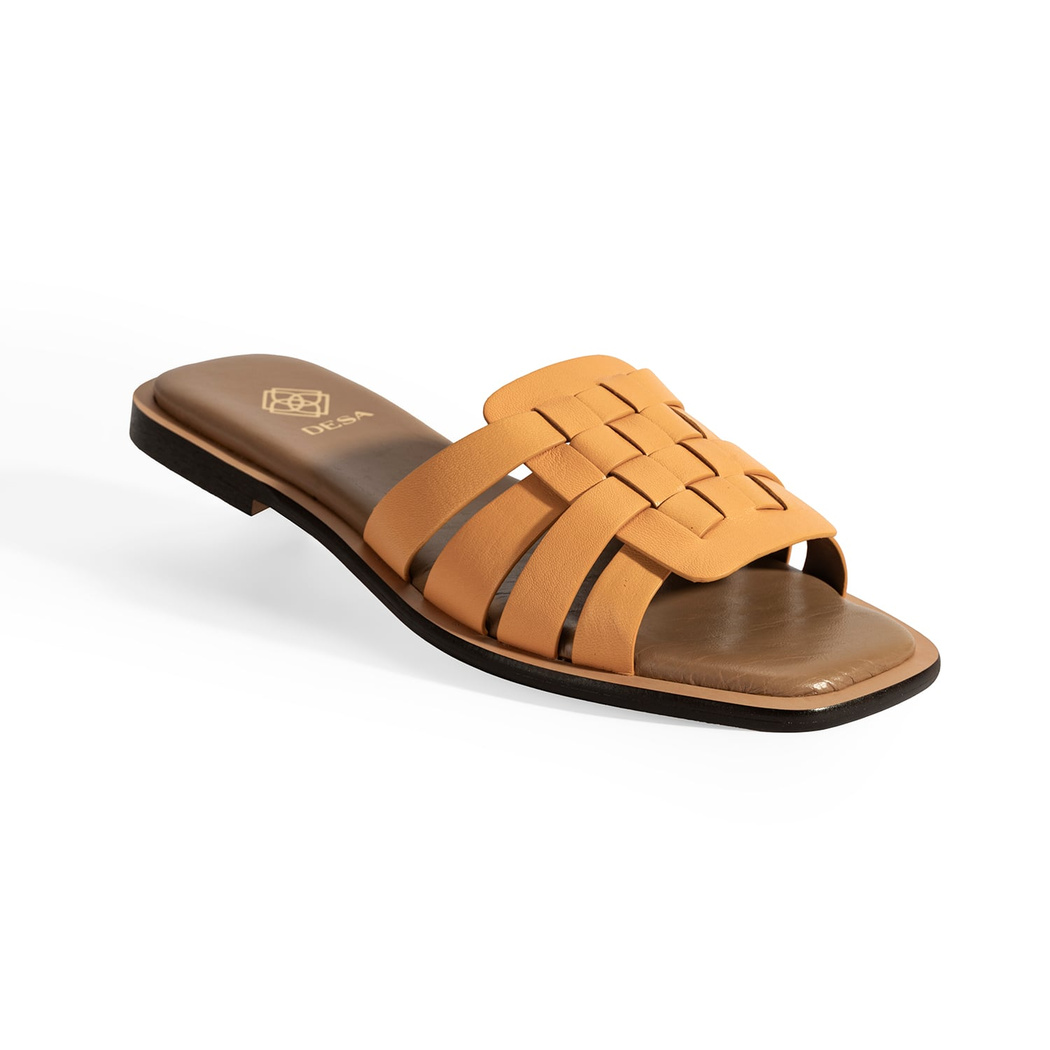 Kadın Turuncu Deri Terlik