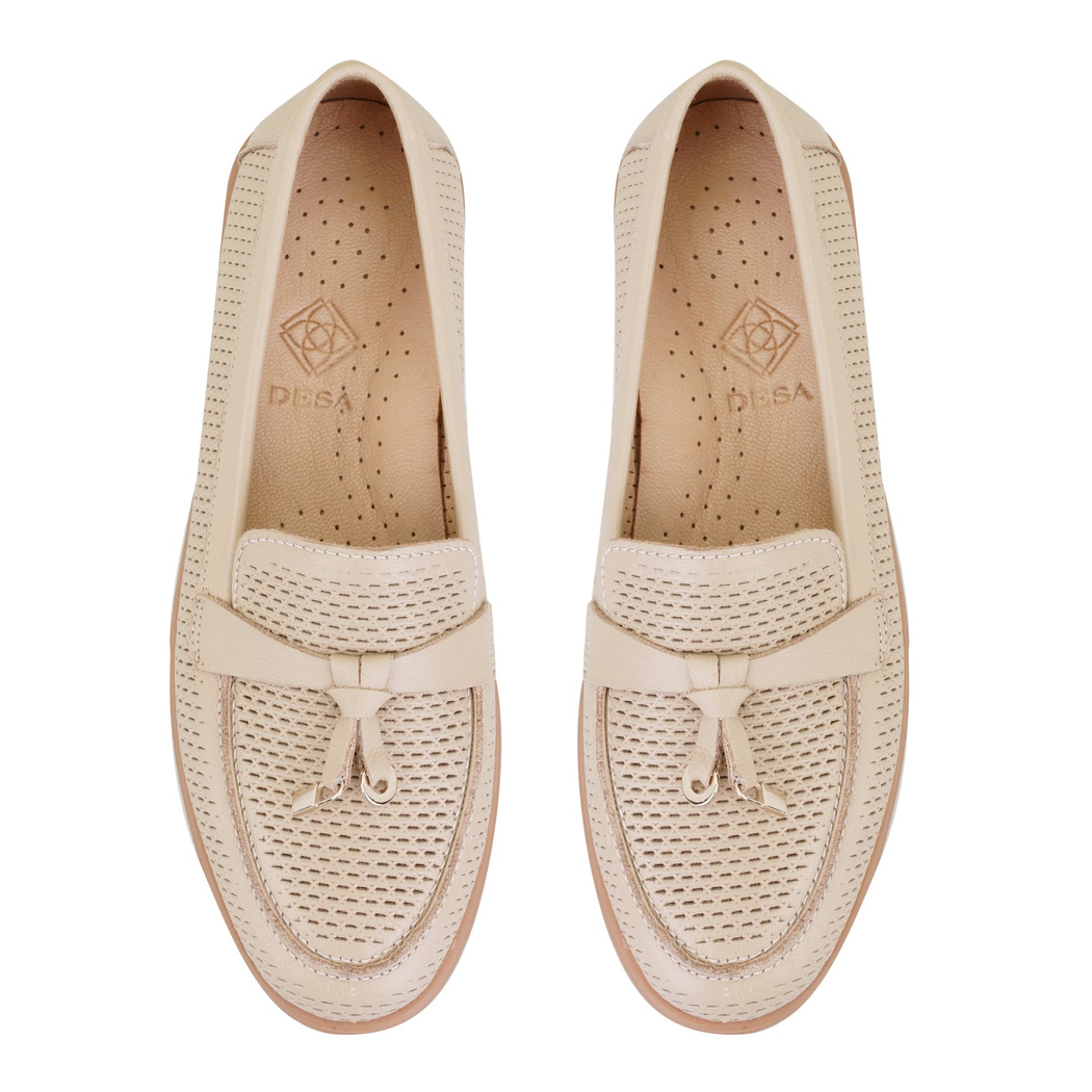 Kadın Vizon Deri Loafer