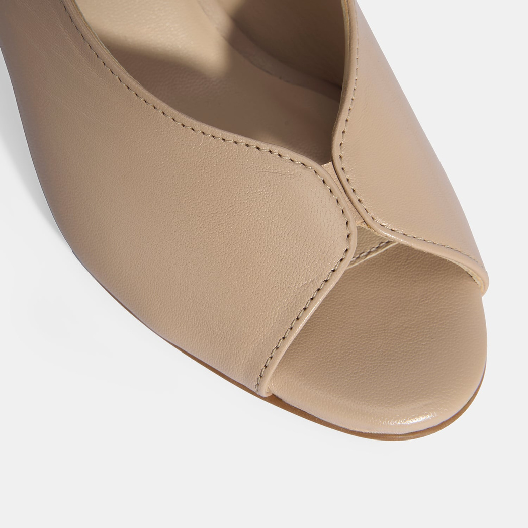 Kadın Vizon DesaComfort Lastik Bantlı Slingback Topuklu Ayakkabı