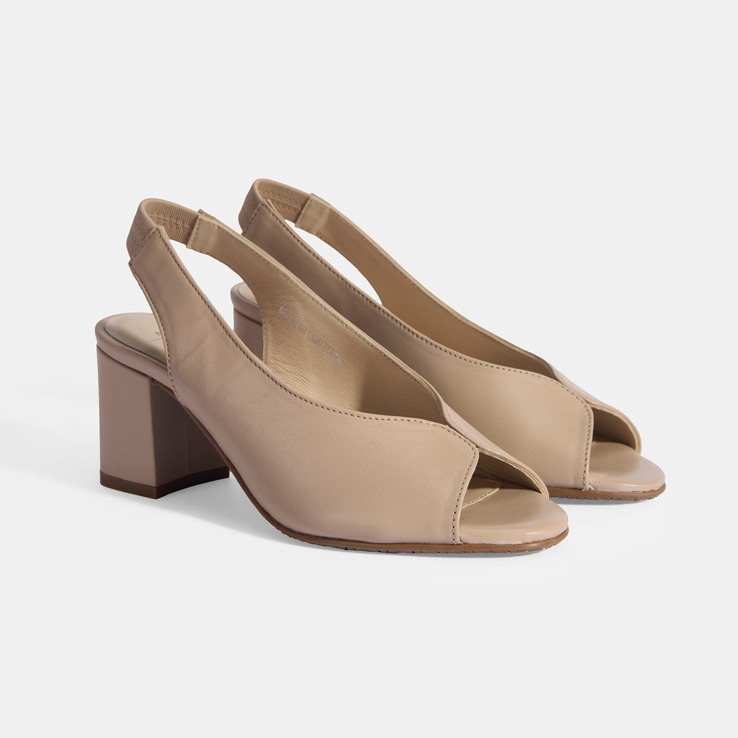 Kadın Vizon DesaComfort Lastik Bantlı Slingback Topuklu Ayakkabı