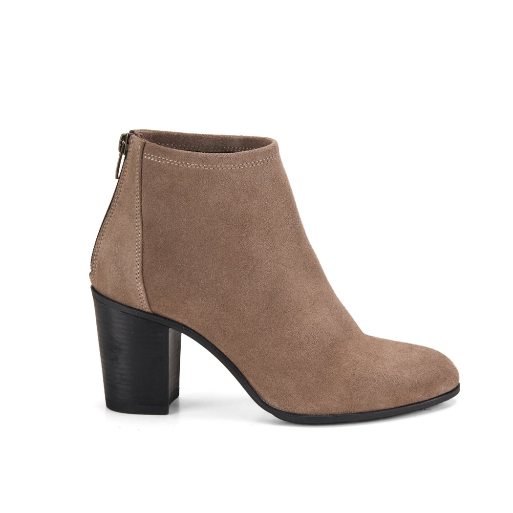 Kadın Vizon Fermuarlı Topuklu Süet Bot