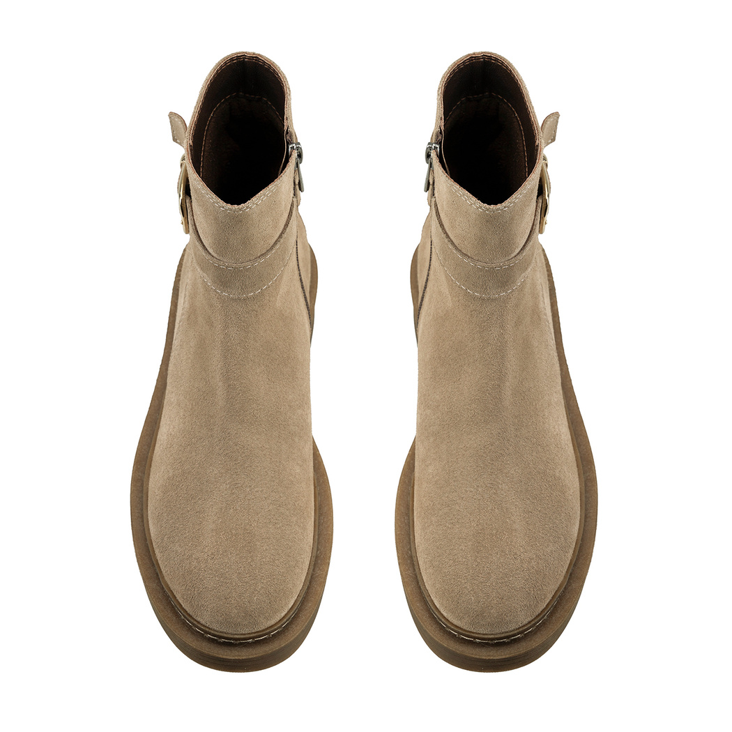 Kadın Vizon Kemer Aksesuarlı Süet Bot