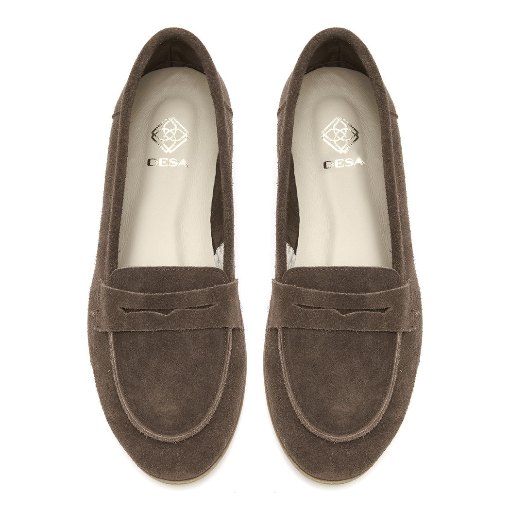 Kadın Vizon Süet Deri Loafer