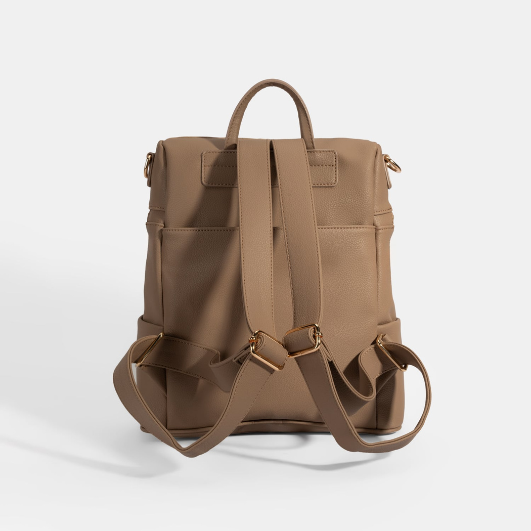 Kadın Vizon Süet Detaylı Fermuarlı Sırt Çantası