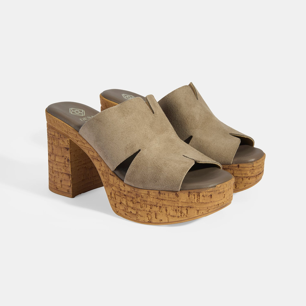 Kadın Vizon Süet Topuklu Terlik