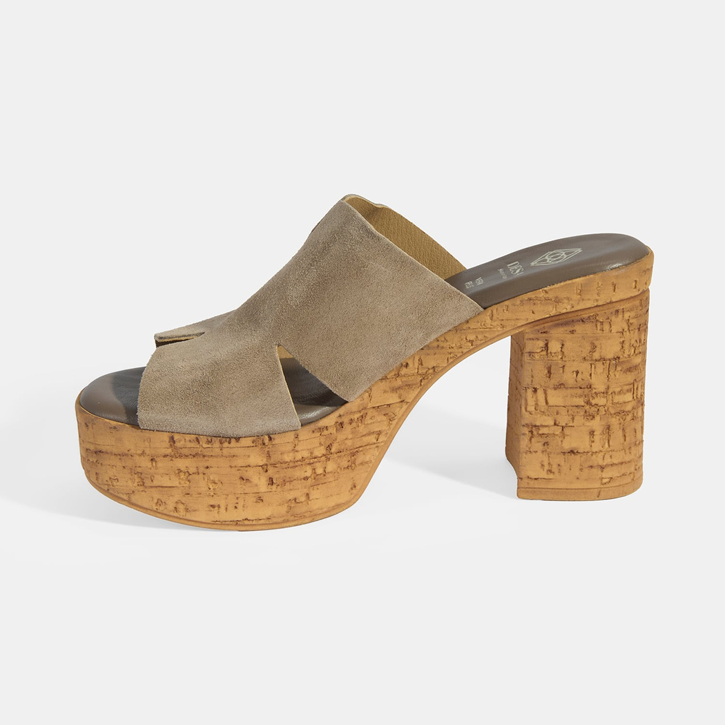 Kadın Vizon Süet Topuklu Terlik