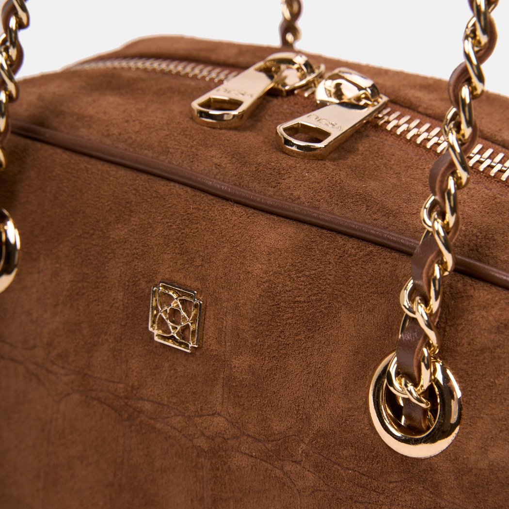 Kadın Vizon Zincir Askılı Süet Deri Omuz Çantası