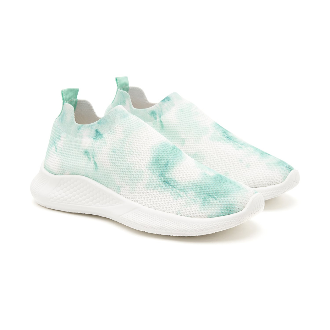 Kadın Yeşil Batik Desenli Çorap Sneaker