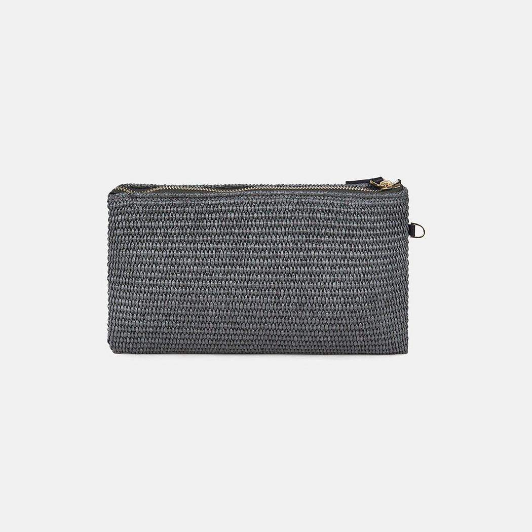 Kadın Yeşil Boncuk İşlemeli Hasır Clutch