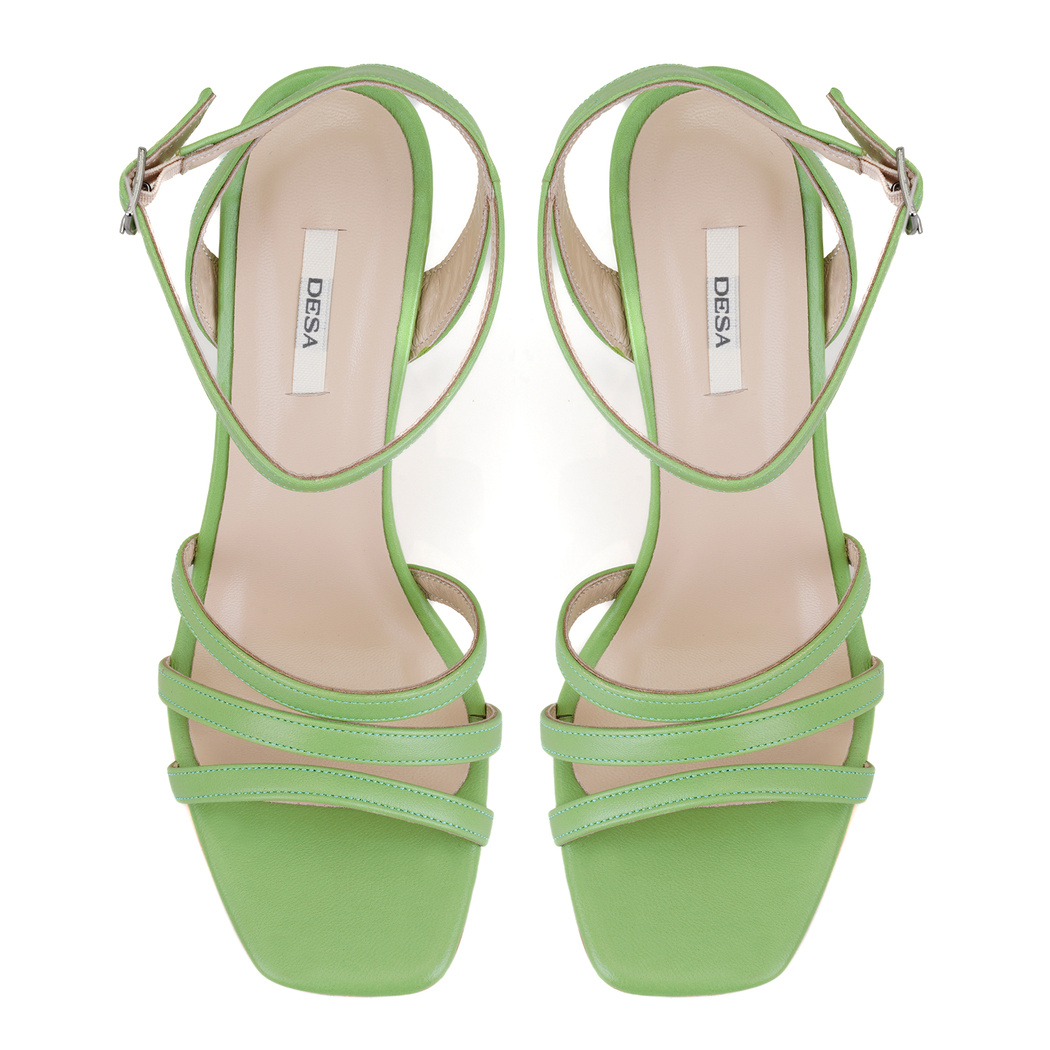 Kadın Yeşil Deri Abiye Sandalet