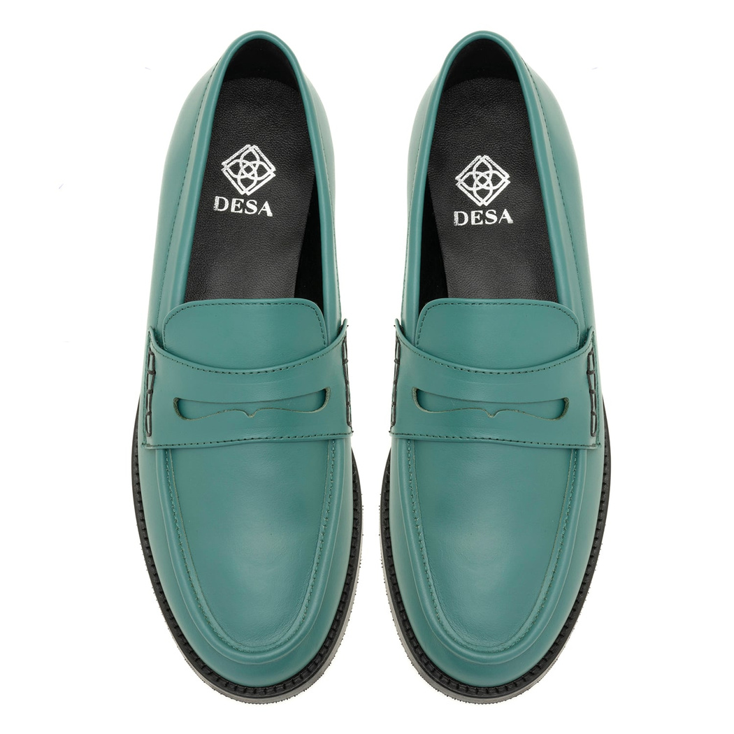 Kadın Yeşil Deri Loafer