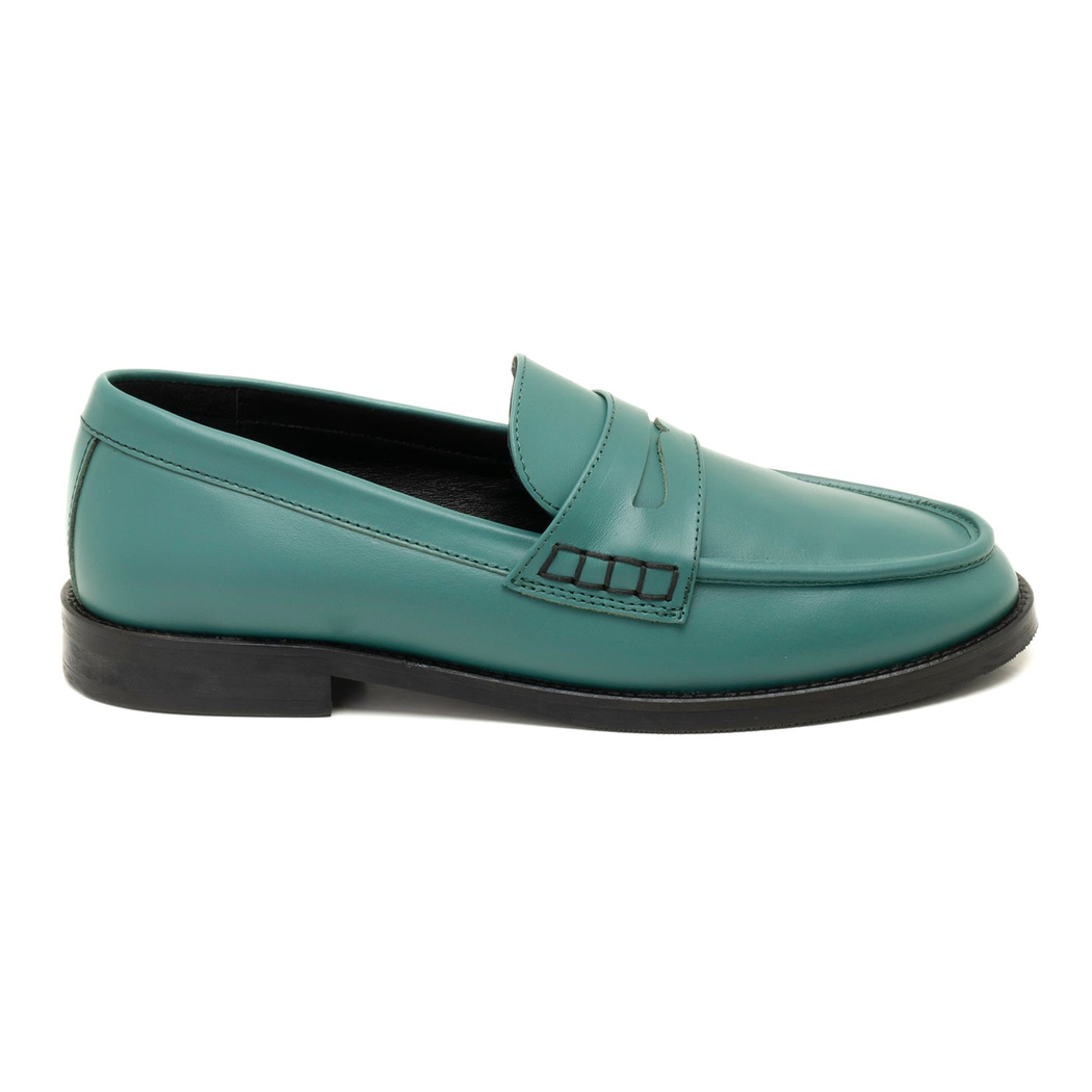 Kadın Yeşil Deri Loafer