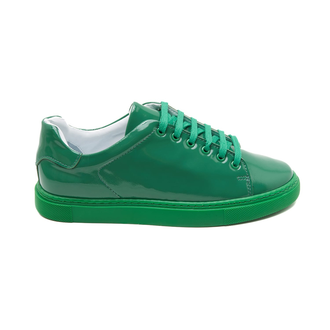 Kadın Yeşil Rugan Deri Spor Ayakkabı