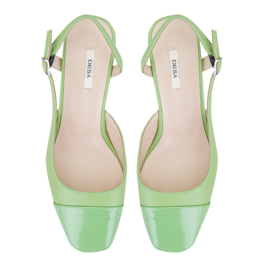 Kadın Yeşil Topuklu Deri Ayakkabı