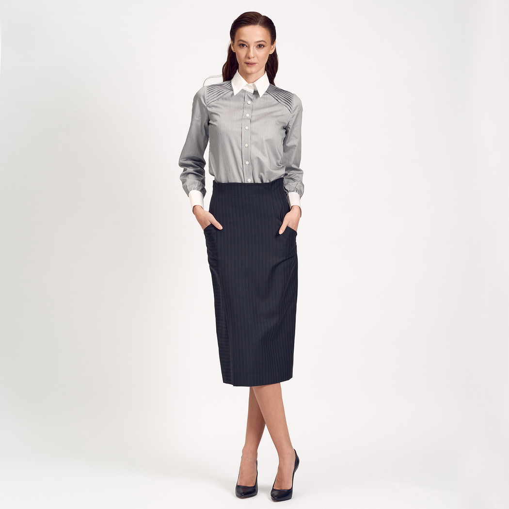 Kadın Yüksek Bel Yırtmaçlı Etek