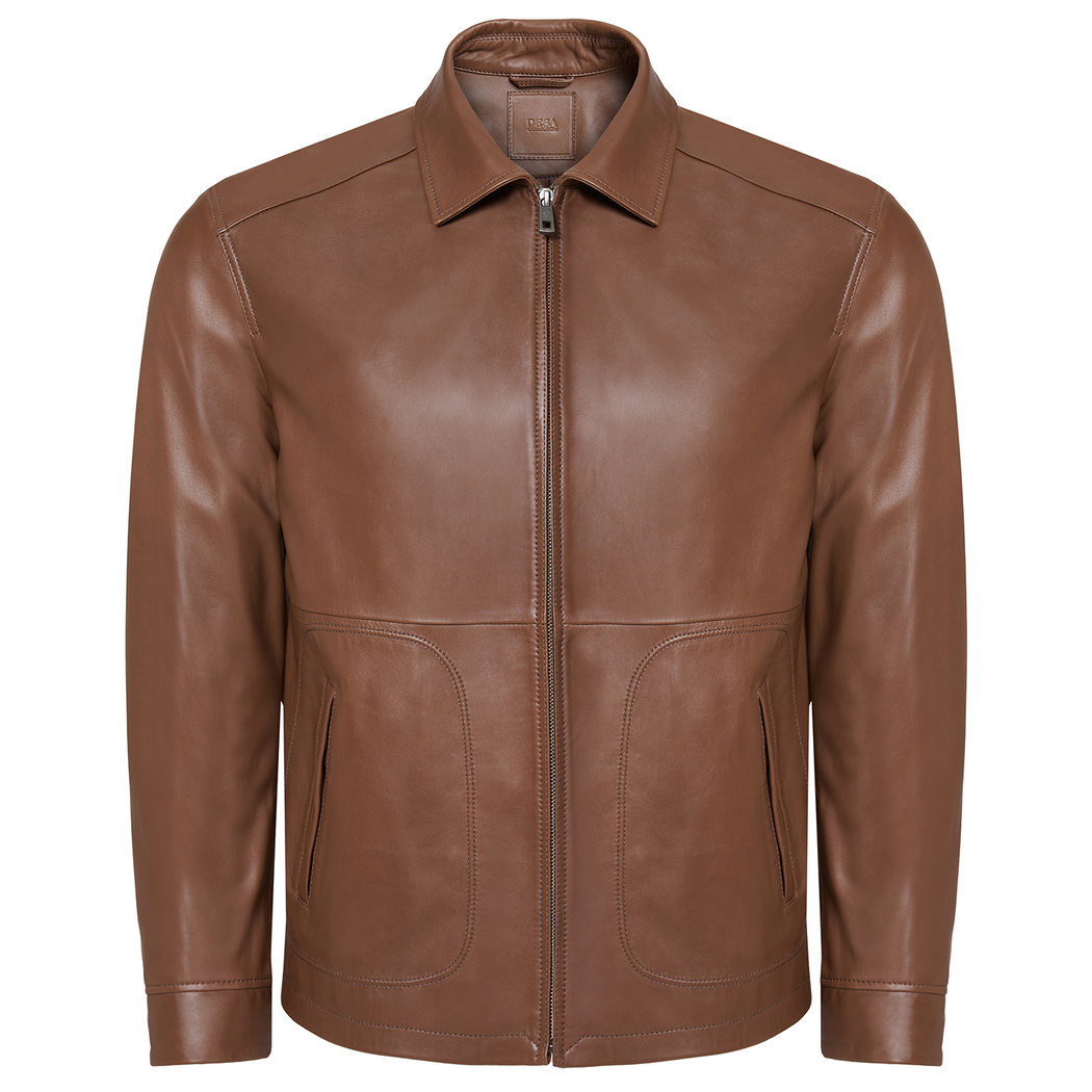 Kahve Bell Erkek Deri Gömlek