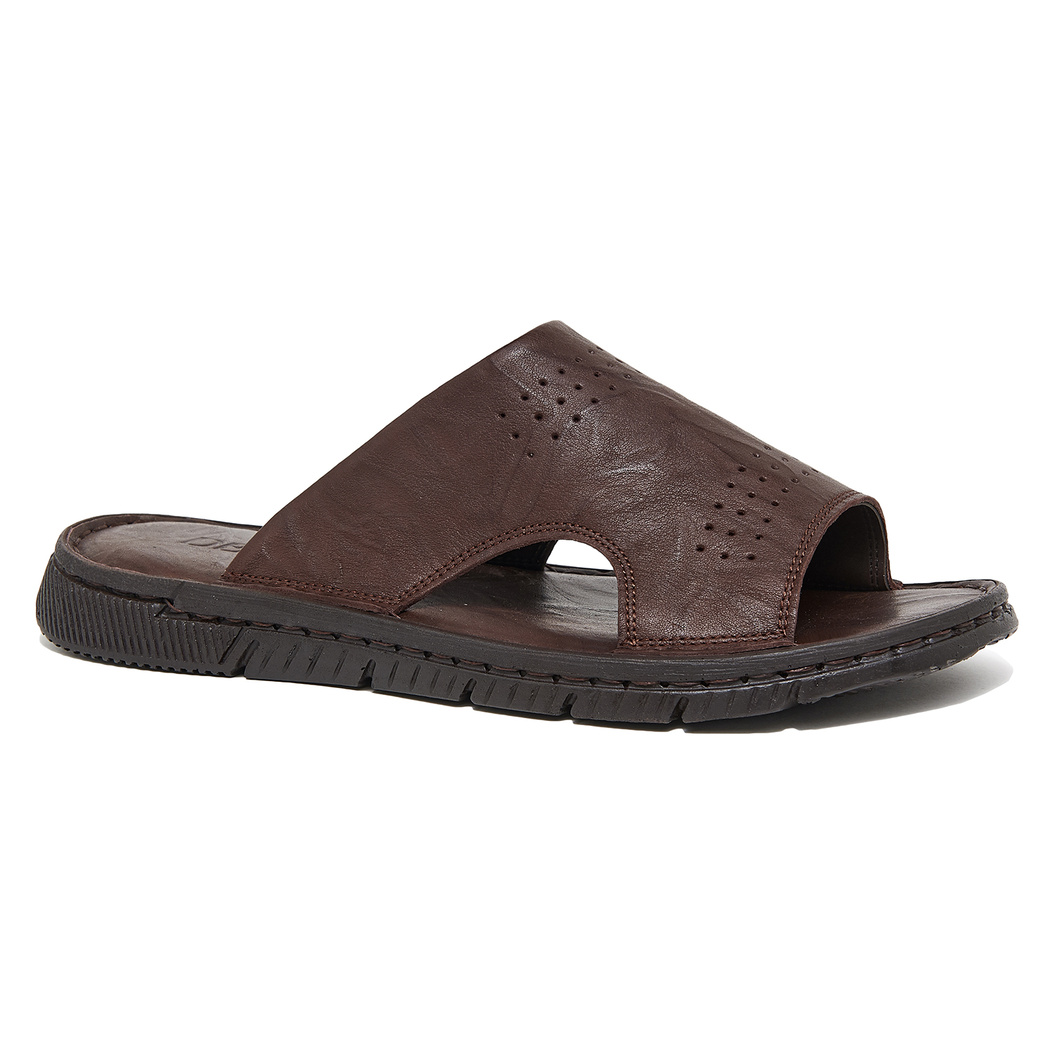 Kahve Brando Erkek Deri Terlik