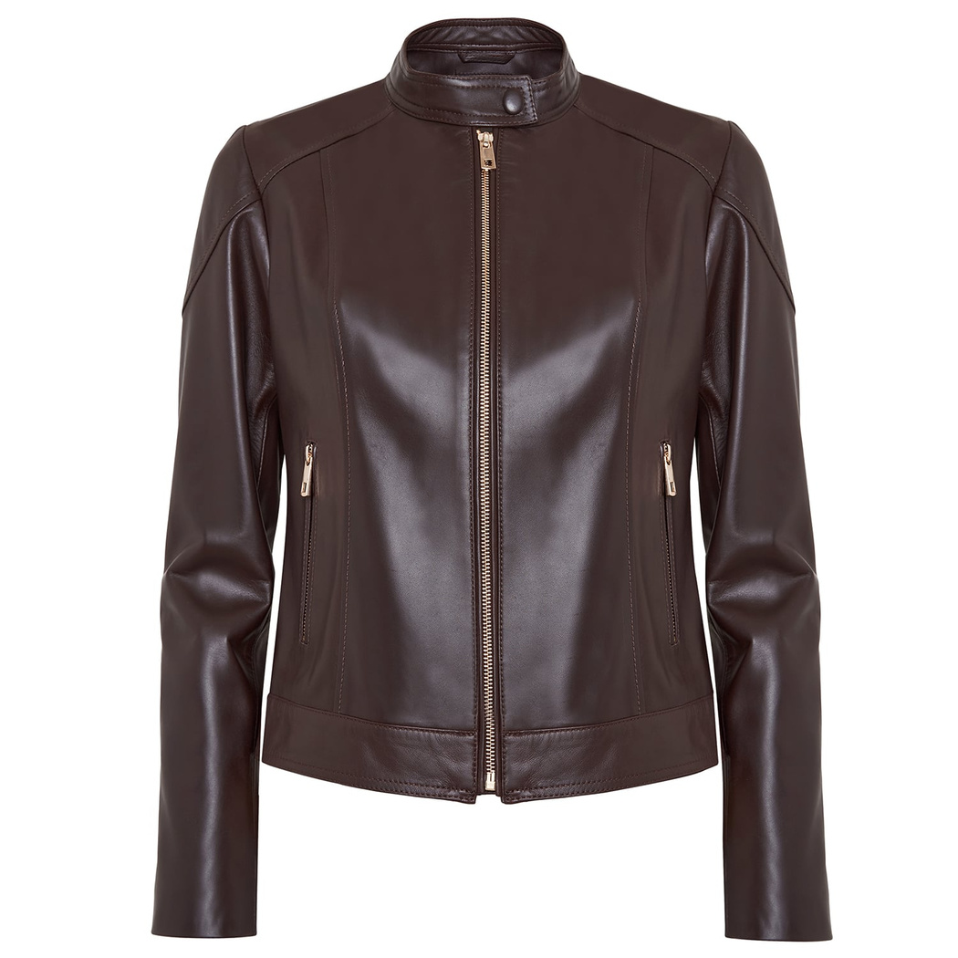 Kahve Carlina Kadın Deri Mont