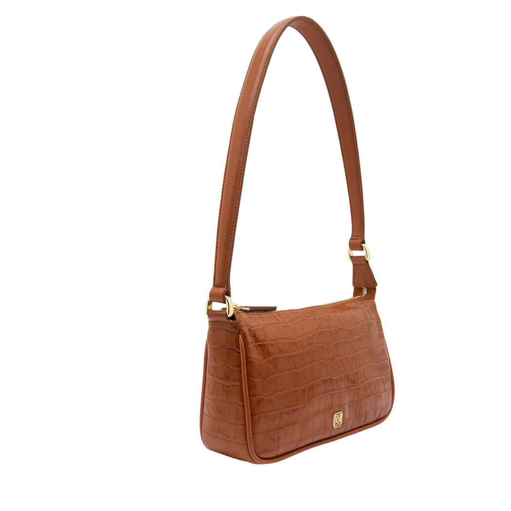 Kahve Dativ Kadın Deri Omuz Askılı Çanta