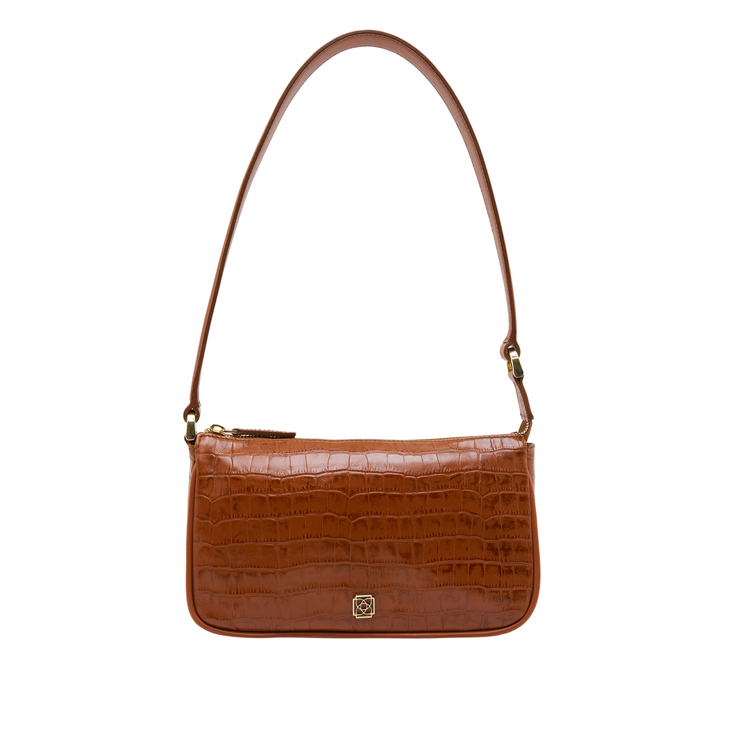 Kahve Dativ Kadın Deri Omuz Askılı Çanta