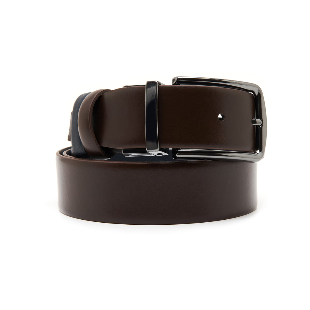 Kahve Erkek Çift Taraflı Deri Kemer