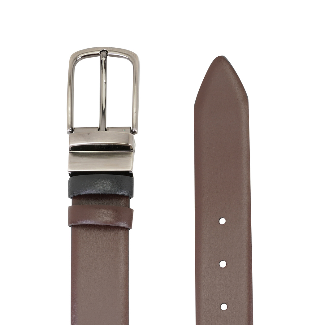 Kahve Erkek Çift Taraflı Klasik Deri Kemer