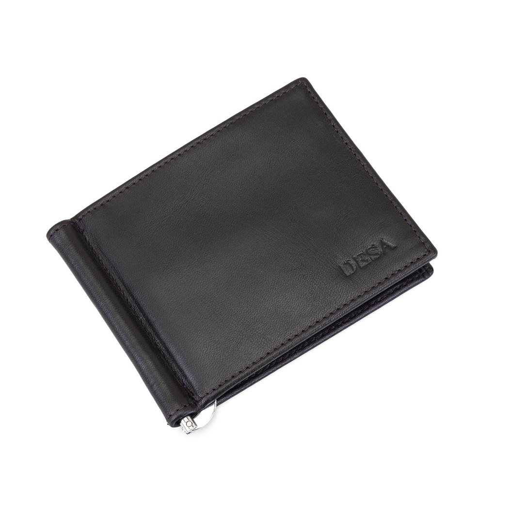 Kahve Erkek Para Klipsli Deri Cüzdan / Kartlık