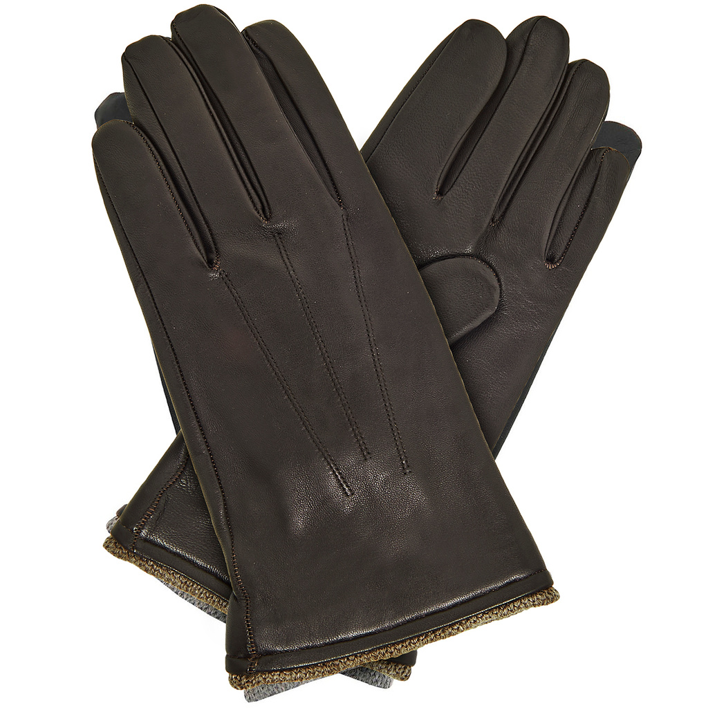 Kahve Erkek Yünlü Deri Eldiven