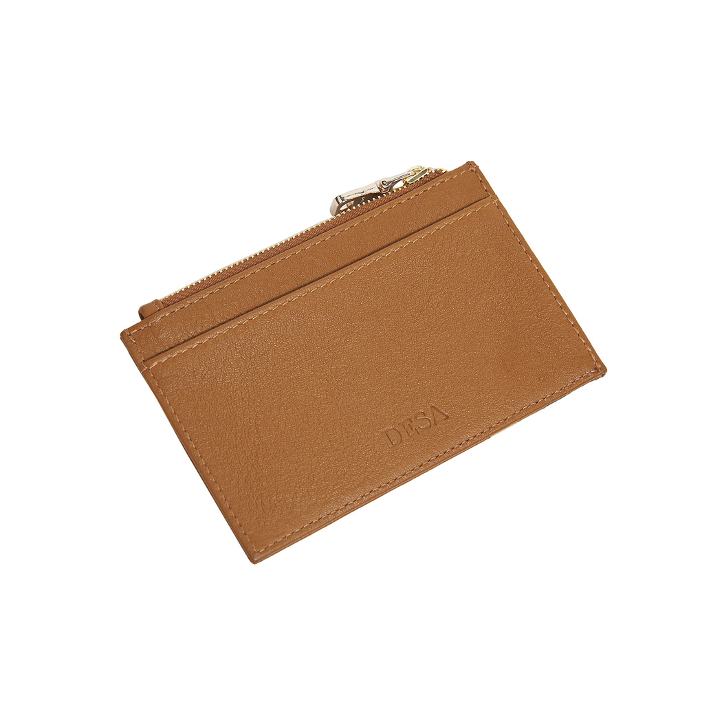 Kahve Fermuarlı Deri Kartlık