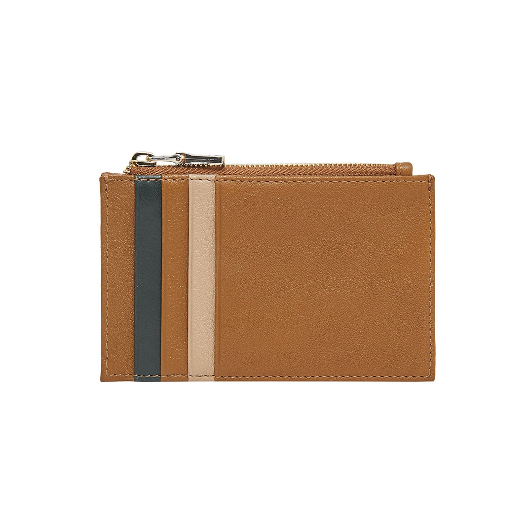 Kahve Fermuarlı Deri Kartlık