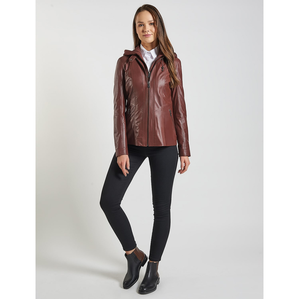 Kahve Fianna Kadın Deri Mont