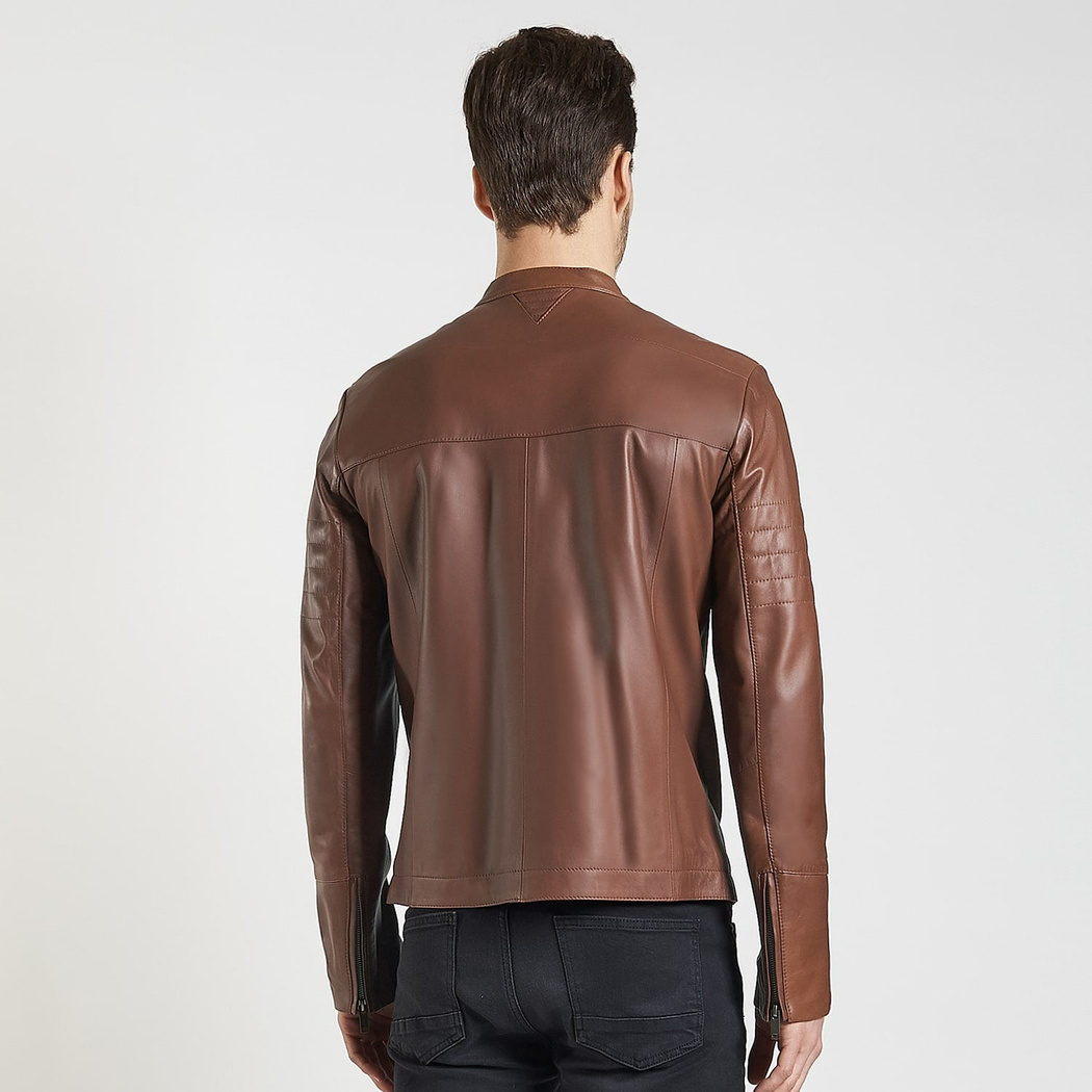 Kahve Jak Erkek Deri Ceket