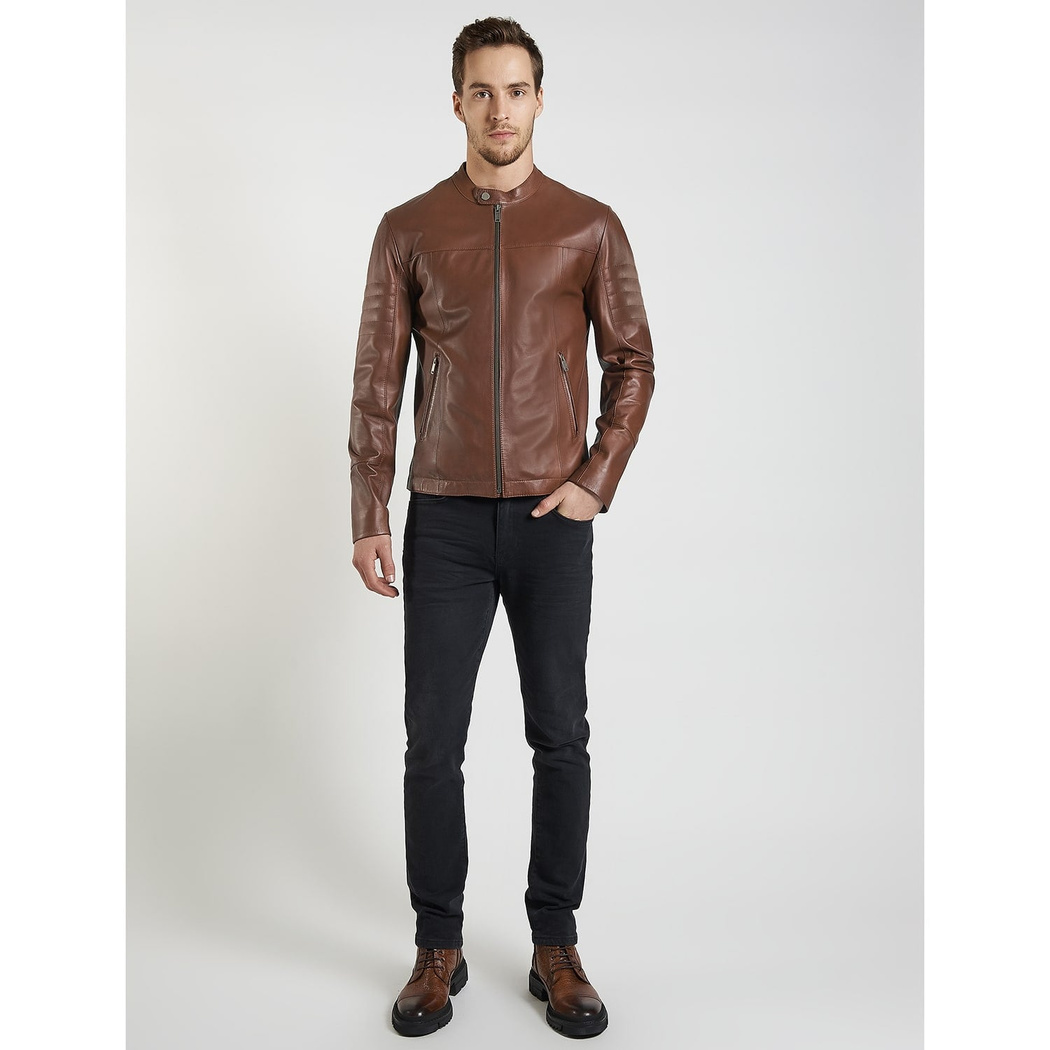 Kahve Jak Erkek Deri Ceket