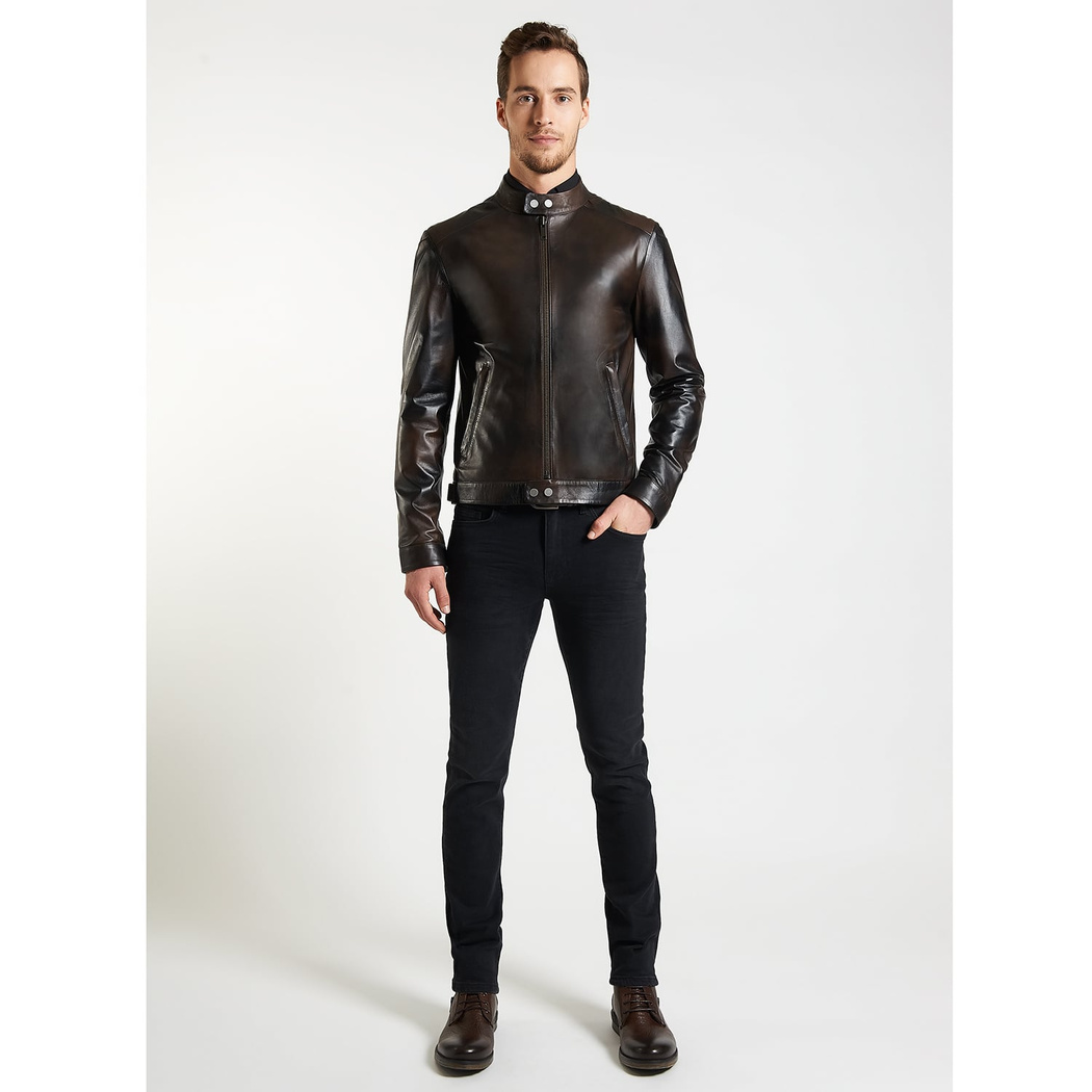 Kahve Kieran Erkek Deri Mont