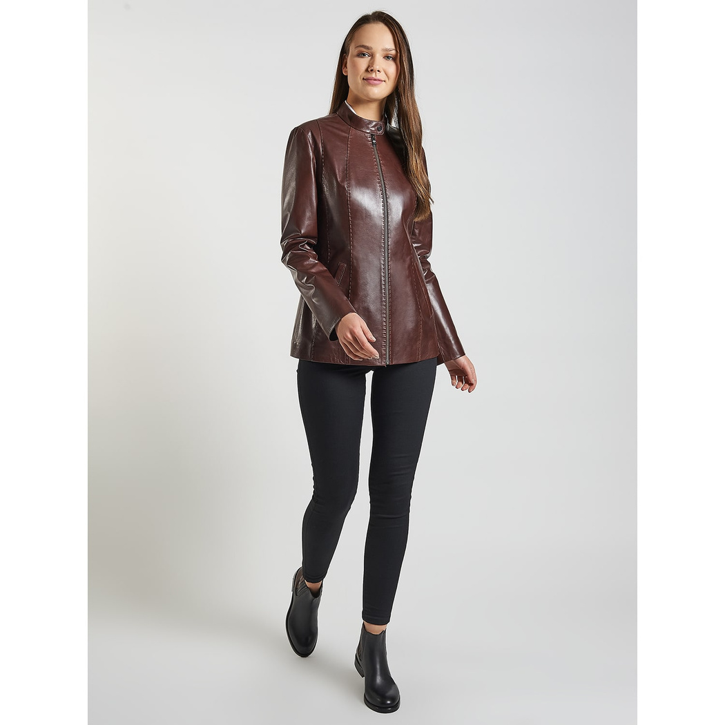 Kahve Marya Kadın Deri Ceket