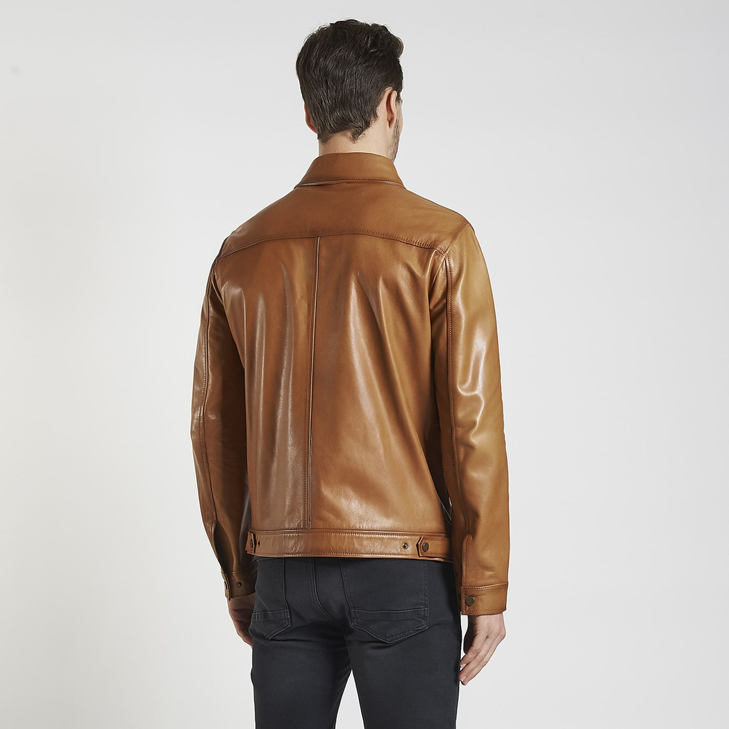 Kahve Mendes Erkek Deri Mont