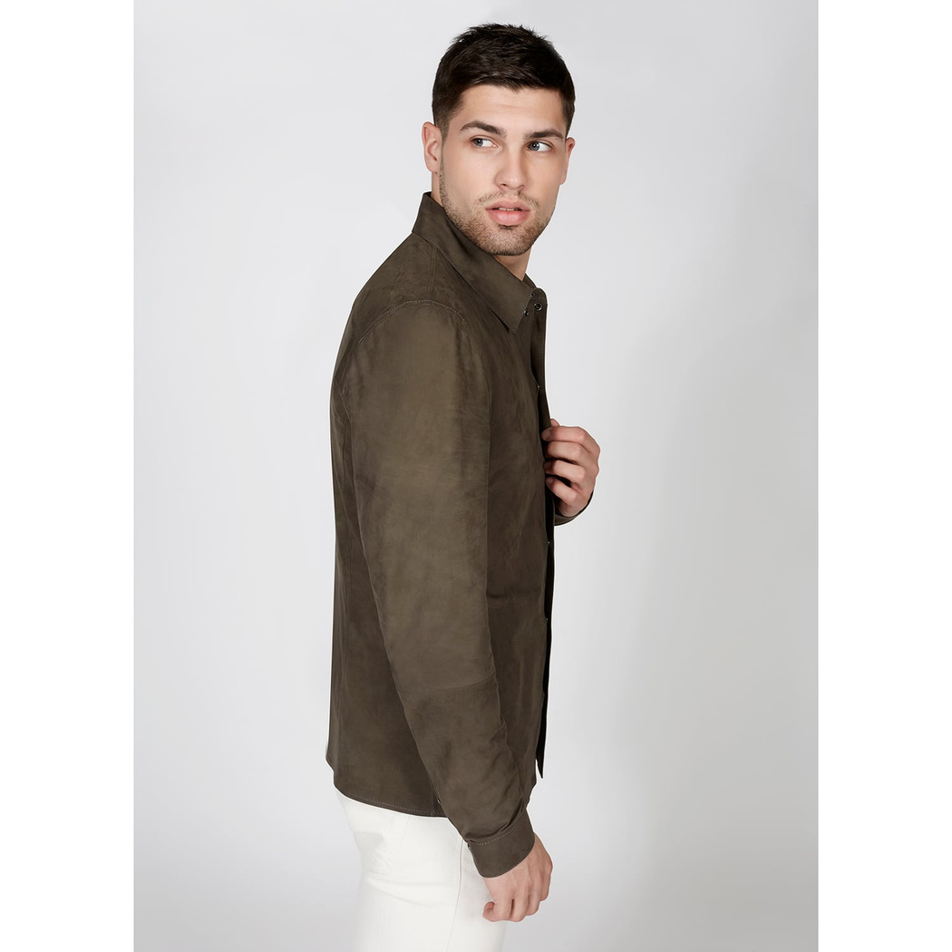 Kahve Meteja Erkek Süet Gömlek