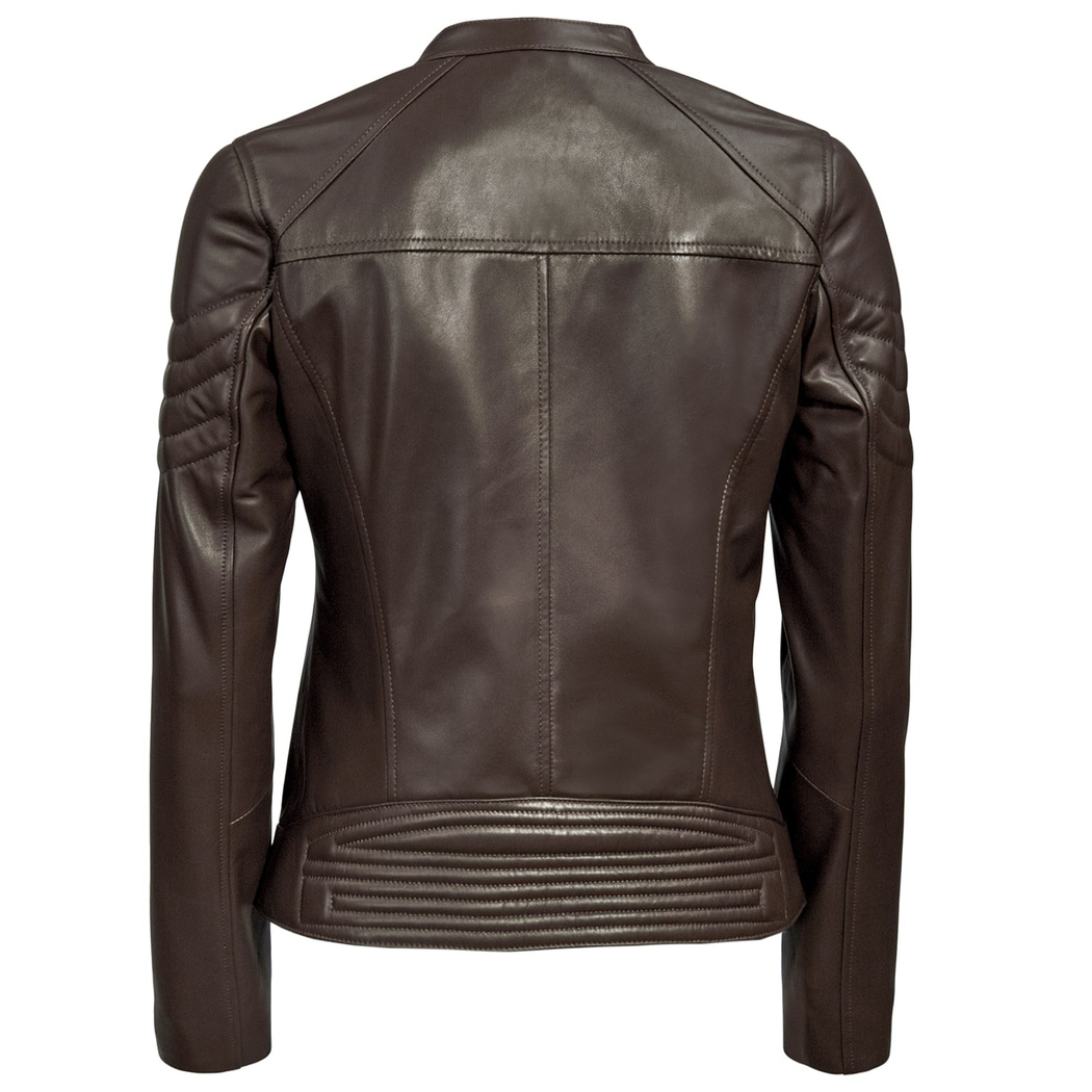 Kahve Michele Kadın Deri Mont