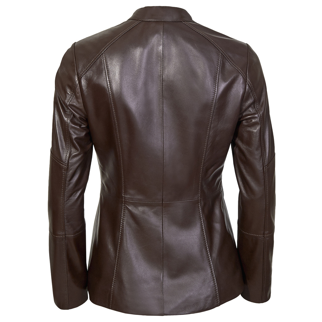 Kahve Zaira Kadın Deri Ceket