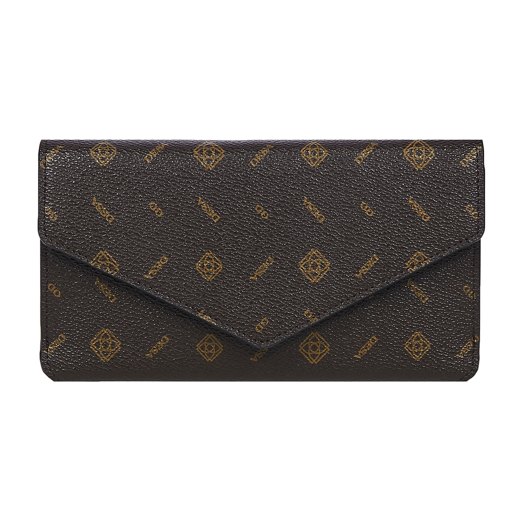 Kahve Zarf Monogram Kadın Cüzdan