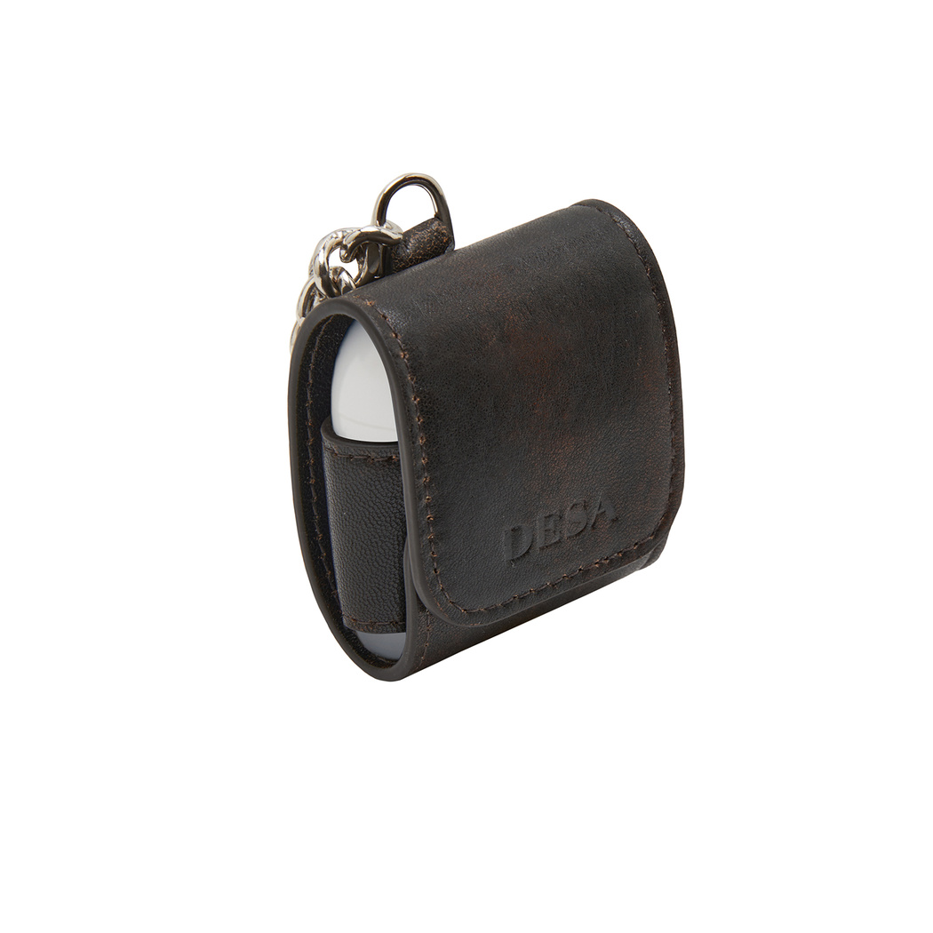 Kahve Zincir Detaylı Deri Airpods Kılıfı