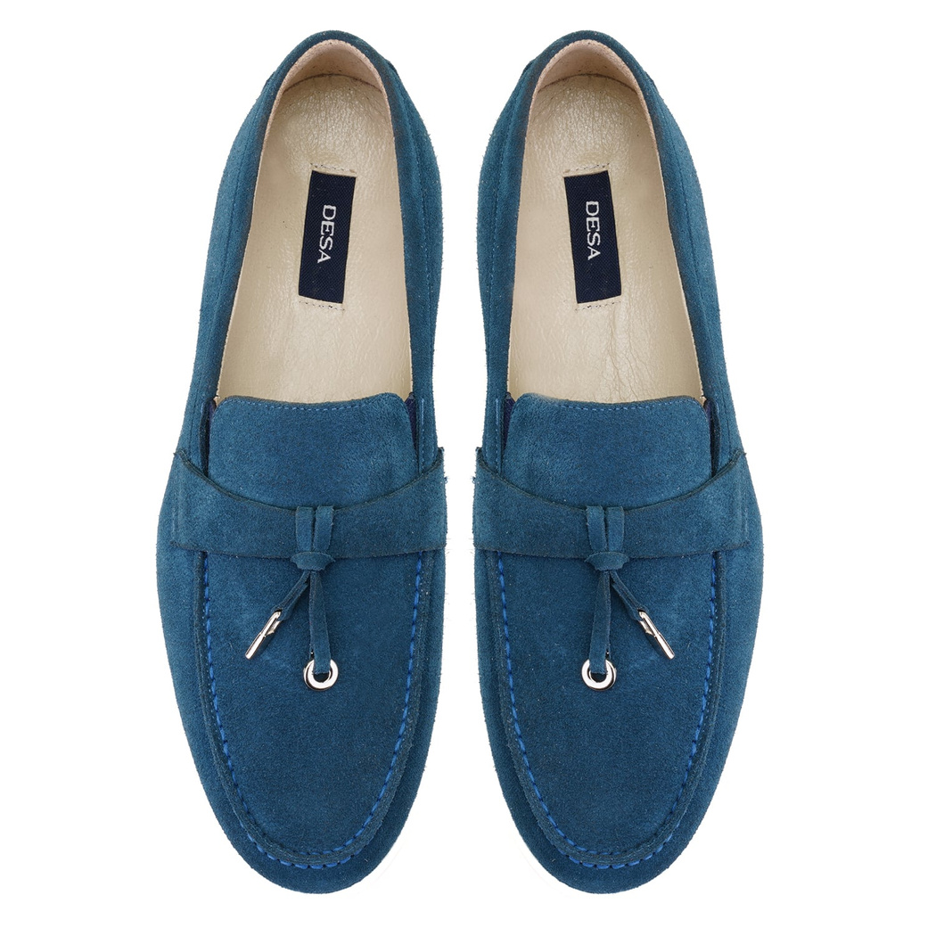 Kaitlin Mavi Erkek Süet Deri Loafer
